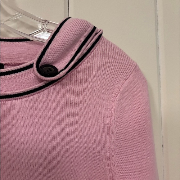 Vintage Y2K Sandra King Pink Knit Top w Black Button Details - Size Small - Picture 7 of 9